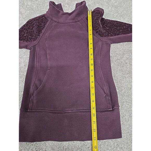 Lululemon Floral Flock Pullover Sweatshirt Black Berry Women's Size 4 - Picture 6 of 8